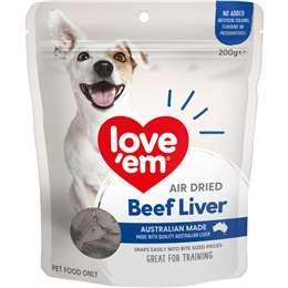 Love 'em Dog Treats Beef Liver  200g