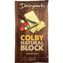 Dairyworks Colby Natural Cheese Block  500g