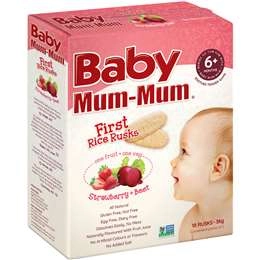 Baby Mum-mum Strawberry & Beetroot Rusks  18 Pack