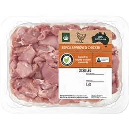 Woolworths Rspca Approved Diced Chicken Leg Fillet 500g