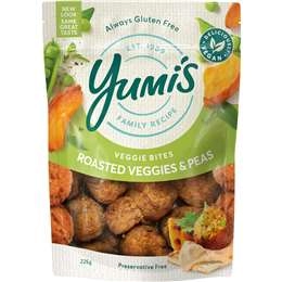 Yumi's Veggie Bites Roasted Veggies & Peas 225g