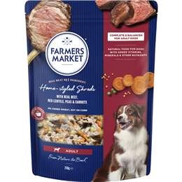 Farmers Market Adult Chilled Fresh Dog Food Homestyle Shreds Real Beef 250g