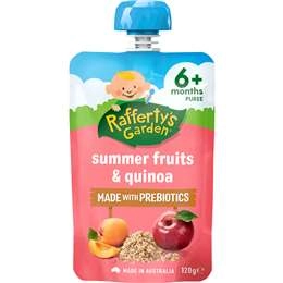 Rafferty's Garden Baby Food Pouch Summer Fruits & Quinoa 6+ Months 120g