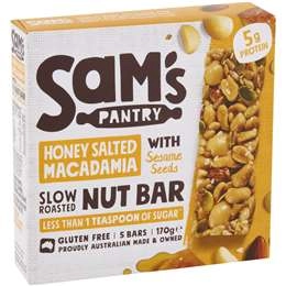 Sam's Pantry Honey Salted Macadamia Nut Bar 5 Pack