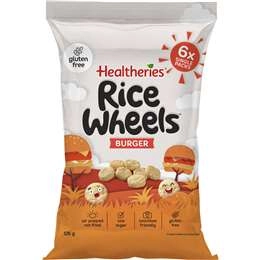 Healtheries Rice Wheels Burger Multipack Gluten Free Lunchbox Snacks 21g X 6 Pack