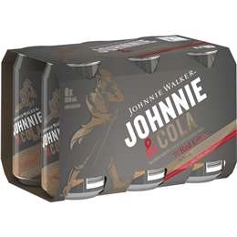 Johnnie Walker Red Label Whisky & Cola Cans 6x375ml