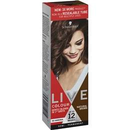 Schwarzkopf Live Colour Brown Hair Dye Natural Brown Semi Permanent Each