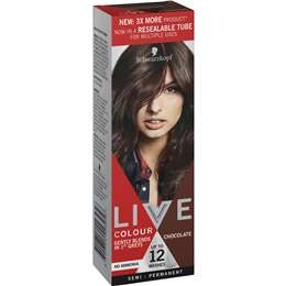 Schwarzkopf Live Colour Brown Hair Dye Chocolate Semi Permanent Each