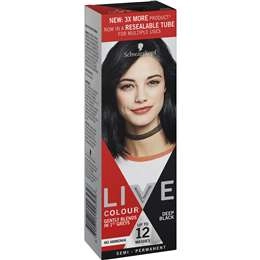 Schwarzkopf Live Colour Black Hair Dye Deep Black Semi Permanent Each