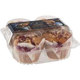 Woolworths Raspberry & White Choc Loaded Muffins 4 Pack