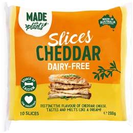 Made With Plants Cheddar Slices Dairy Free  200g