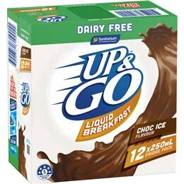 Up&go Up&go Dairy Free Liquid Breakfast Choc Ice 12 Pack