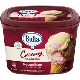 Bulla Creamy Classics Neapolitan Tub 2l