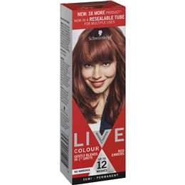 Schwarzkopf Live Colour Red Hair Dye Red Embers Semi Permanent Each