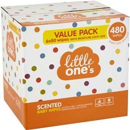 Little One's Baby Wipes Scented  480 Pack