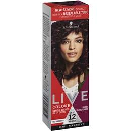 Schwarzkopf Live Colour Purple Hair Dye Rich Burgundy Semi Permanent Each