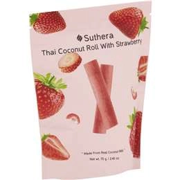 Suthera Thai Coconut Roll Strawberry  70g