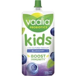 Vaalia Kids Probiotic Yoghurt Pouch Blueberry 140g