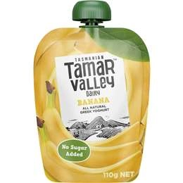 Tamar Valley Dairy Kids Greek Yoghurt Pouch Banana 110g