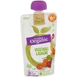 Macro Organic Baby Food Vegetable Lasagna 6m 120g