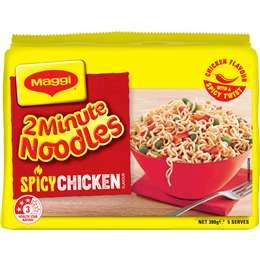 Maggi 2 Minute Spicy Chicken Flavour Instant Noodles 5 Pack