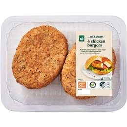 Woolworths Chicken Burgers Salt & Pepper  440g