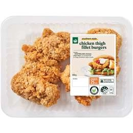 Woolworths Southern Style Buttermilk Chicken Thigh Fillet Burgers 350g