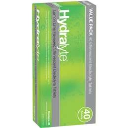 Hydralyte Effervescent Lemon/ Lime 40 Pack