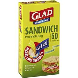 Glad Resealable Sandwich Bags 50 Pack