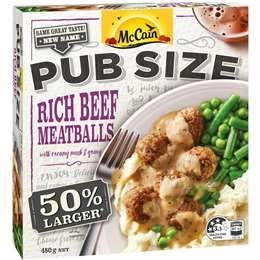 Mccain Pub Size Rich Beef Meatballs Frozen Meal 480g