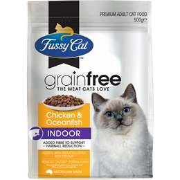 Fussy Cat Grain Free Adult Dry Cat Food Chicken & Oceanfish Indoor Cat 500g