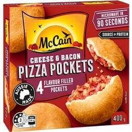 Mccain Pizza Pocket Snacks Cheese & Bacon 4 Pack