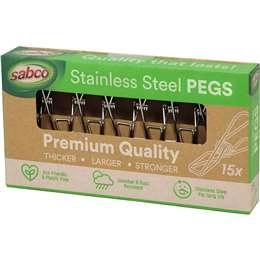 Sabco Stainless Steel Pegs  15 Pack