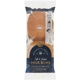 Woolworths Soft & Glazed Milk Buns  4 Pack