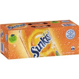 Sunkist Orange Soft Drink Cans Multipack 375ml X 10 Pack