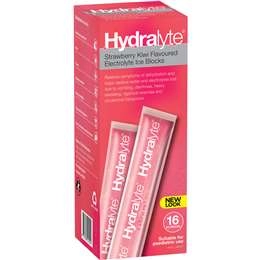 Hydralyte Electrolyte Ice Blocks Strawberry Kiwi 16 Pack