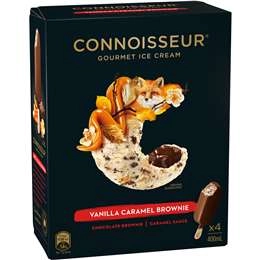 Connoisseur Vanilla Caramel Brownie Ice Cream 4 Pack