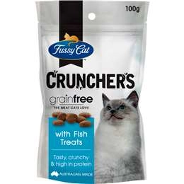 Fussy Cat Grain Free Crunchers Adult Cat Treats With Fish 100g