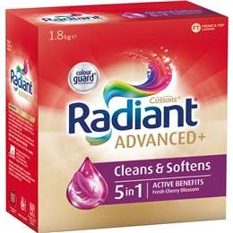 Radiant Advanced+ Cleans & Softens 5- In-1 Laundry Detergent Powder 1.8kg