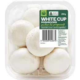 Woolworths Mushrooms Cups  200g Punnet