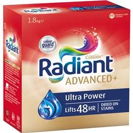 Radiant Advanced+ Ultra Power Laundry Detergent Washing Powder 1.8kg