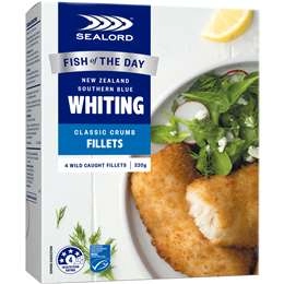 Sealord Fish Of The Day Whiting Classic Crumb Fillets 4 Pack