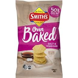 Smith's Oven Baked Salt & Vinegar Chips 130g