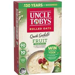 Uncle Tobys Oats Quick Sachets Fruit Variety Porridge 350g