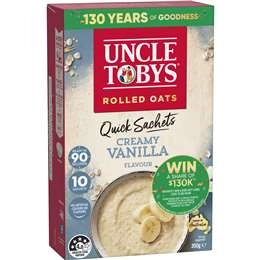 Uncle Tobys Oats Quick Sachets Creamy Vanilla Porridge 350g