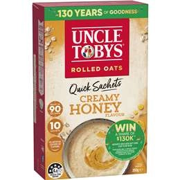 Uncle Tobys Oats Quick Sachets Creamy Honey Porridge 350g