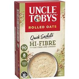 Uncle Tobys Oats Quick Sachets Hi-fibre Porridge 320g