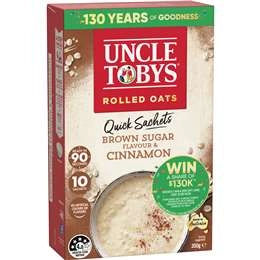 Uncle Tobys Oats Quick Sachets Brown Sugar & Cinnamon Porridge 350g