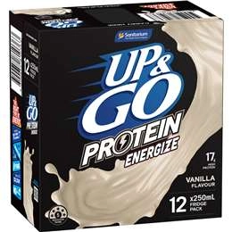 Sanitarium Up&go Protein Energize Vanilla 250ml X12 Pack