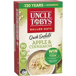 Uncle Tobys Oats Quick Sachets Apple & Cinnamon Porridge 350g